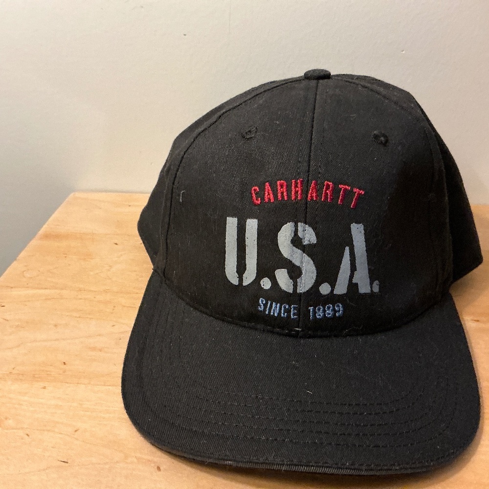 Carhartt U.S.A Since 1189 Black baseball Cap adjustable Velcro strap